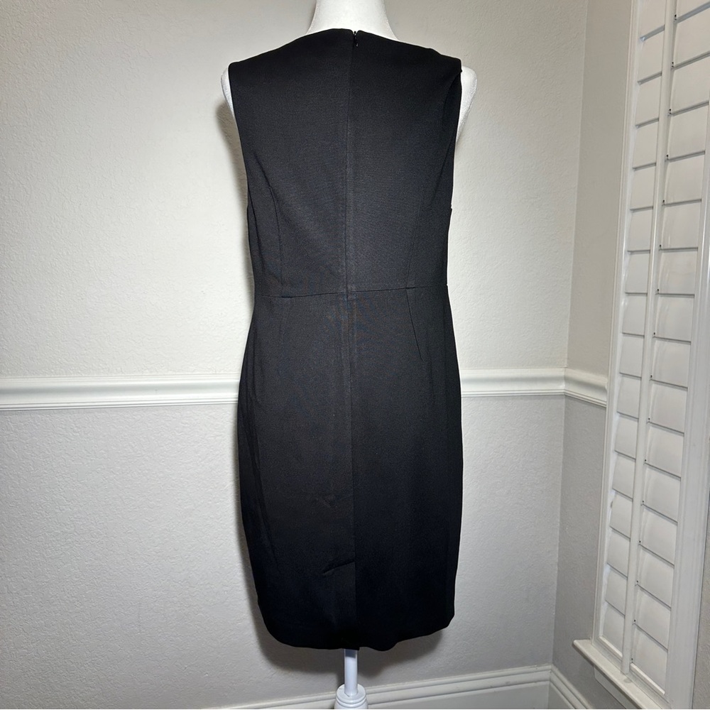 TRINA TURK Black Dress With Flower On Shoulder Size 10 - Picture 8 of 10